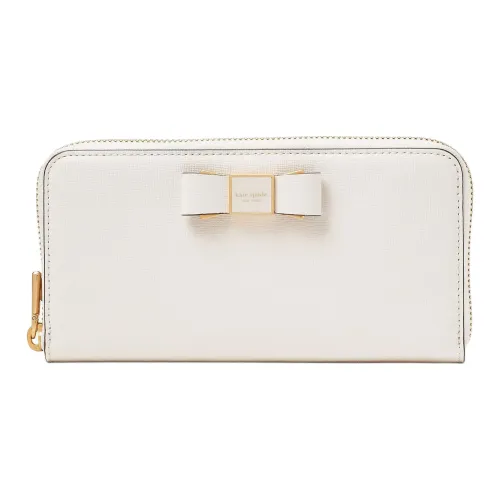 Kate Spade Крестообразный текстура коровья кожа клатч кошелек Women's White
