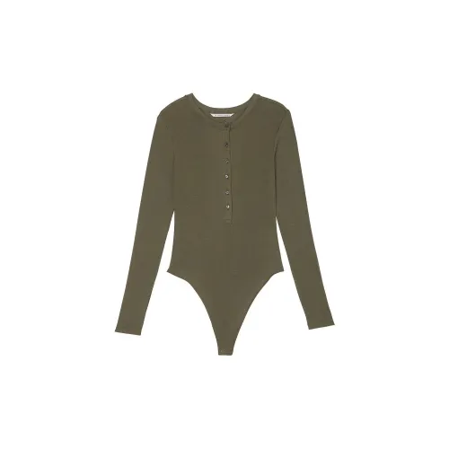 Victoria's Secret Ткани в рубчик Modal Henle Y Стринг Комбинезон Зеленый Комбинезон Женские Зеленый