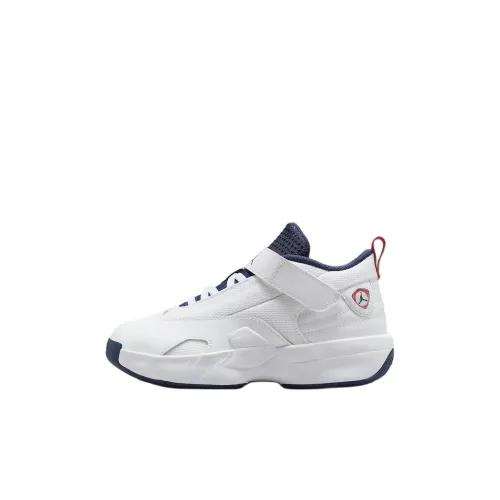 Jordan Max Aura 6 Противоскользящий Устойчивый к истиранию MID Топ Kids Lifestyle Shoes Белый Детский
