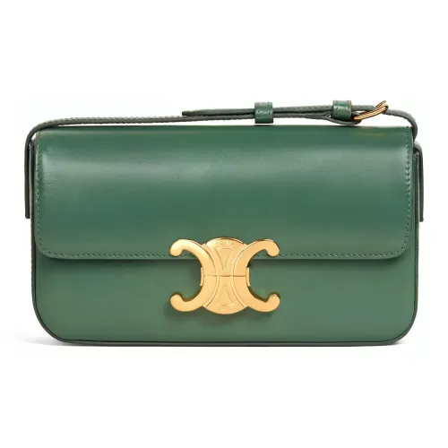 CELINE Claude Блестящая сумка из коровьей кожи плечо сумка через плечо женская конфетный цвет лесной зеленый