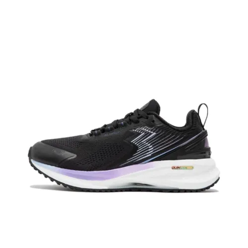 361° Амортизация Износостойкий Низкий Топ Спринт Беговые кроссовки Женские Черный Фиолетовый