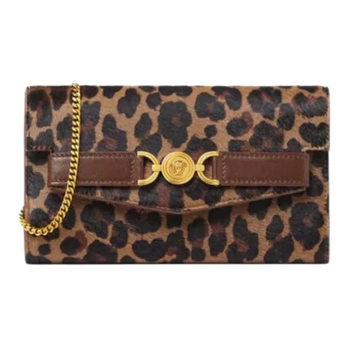 VERSACE Medusa '95 Коровья шерсть Ручная Сумка через плечо Сумка на плечо Женская с леопардовым принтом