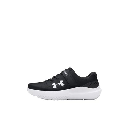Under Armour Surge 4 Амортизация Легкий Амортизация Низкий Топ Детские беговые кроссовки Черный Children Возраст 3-7 лет