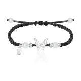 Чёрный - Бабочка Ткань вязаная Шнурок