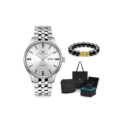 Welly Merck Classic Collection Автоматический Механический Механизм Мужские Часы Часы 42 мм Белый Циферблат