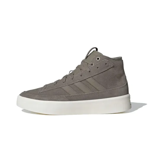 Adidas Znsored Slip Resistant Abrasion Resistant High Top Скейтборд Кроссовки Унисекс Грязно-Серый