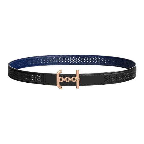 HERMES Телячья кожа Кожаные ремни Женские Черный 2,4CM