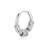 Серьги-гвоздики с драконьим узором тотема (серебряные, одиночные)