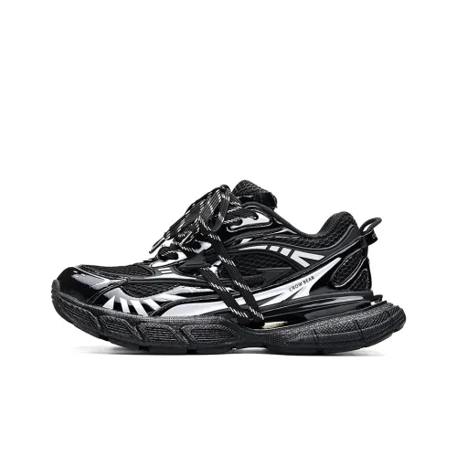 Crow Bear Толстая подошва Низкий топ Черный воин Унисекс