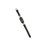 Маленькая D-пряжка, кожа, черный, серебряный, шовный, первая серия