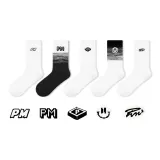 Однотонные вышитые носки Crew, комплект из 5 пар