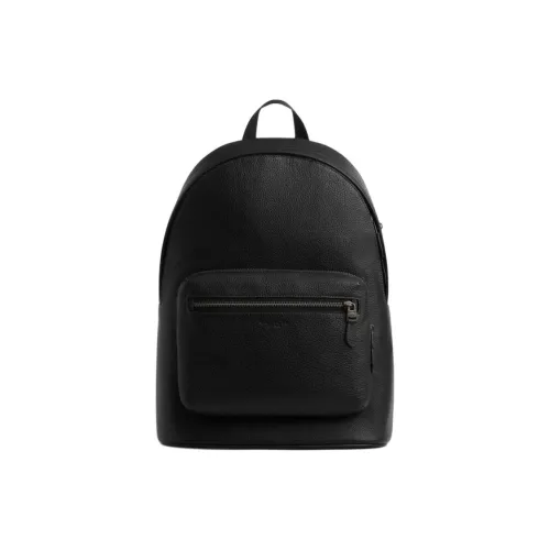 COACH West Pebble Кожа Рюкзак Большой Мужской Бронза и Черный