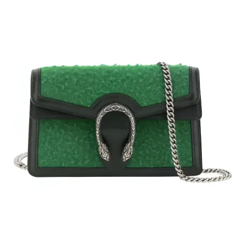 GUCCI Dionysus Сумка через плечо из ткани и коровьей кожи женская зеленая