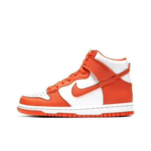 Nike Dunk 'Апельсин BLAZE' Slip-resistant Abrasion-resistant High Top Детские Скейтбординги Белый Оранжевый Выпуск 2021