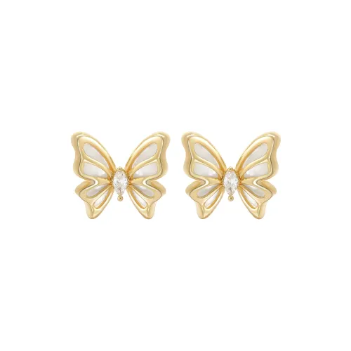 Suddenly Lucky Alloy Mother Of Pearl Stud Earrings Women's