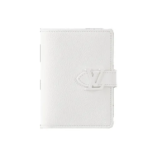 LOUIS VUITTON Вертикальный Матовый Кошелек из Телячьей Кожи Унисекс Оптический Белый