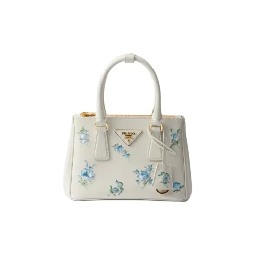 PRADA Galleria Killer Bag Блестящая кожа через плечо сумка мини женская белая