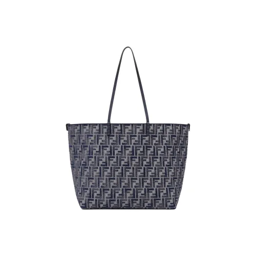 FENDI Телячья кожа Тоут Сумка Сумка для покупок Сумка Сумка через плечо Большая Женская Темно-синяя