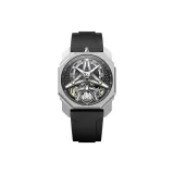 Серебряный корпус с черным циферблатом Tapes + синяя коробка + сумка для покупок