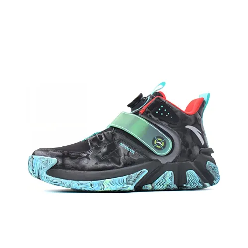 Antakids Sniper Slip-resistant Амортизация Устойчивость к истиранию MID Топ KIDS Lifestyle Shoes Синий Черный Подростки