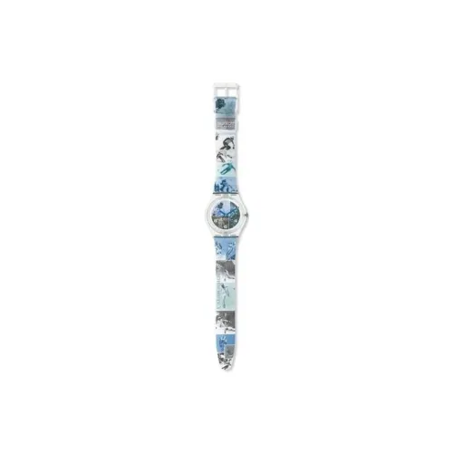 Swatch Quartz Механизм Унисекс Часы 34 мм Коричневый Циферблат Часы Пластиковый Корпус Часы Пластиковый Ремешок