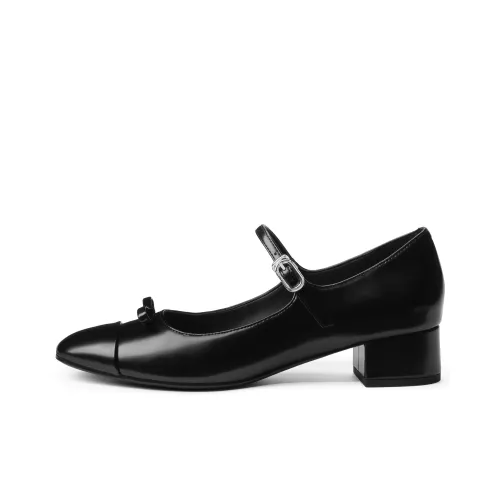 CHARLES KEITH Маленький CK Бант Новый китайский стиль Квадратный каблук Туфли Мэри Джейн 3,6 см Женские Многоцветный