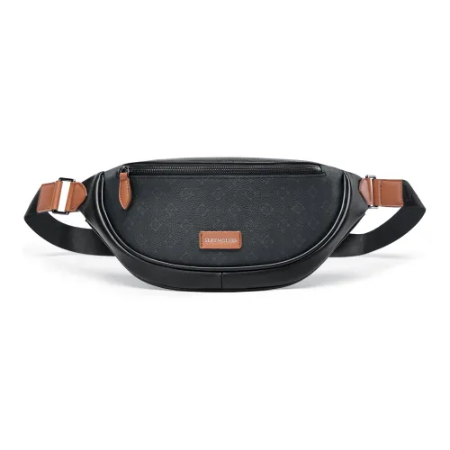 SEPTWOLVES Cortical PVC Бананка Сумка через плечо Сумка QPL Обычная Мужская Черная