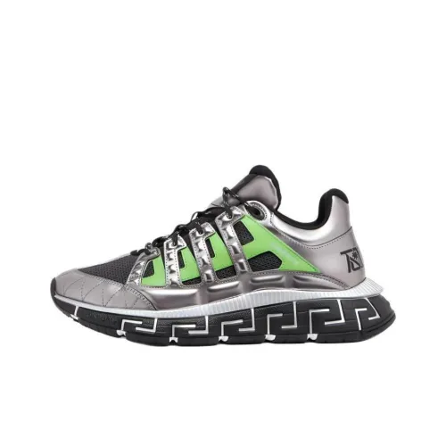 VERSACE Trigreca Низкий Топ Повседневная Обувь Мужская Серебряная