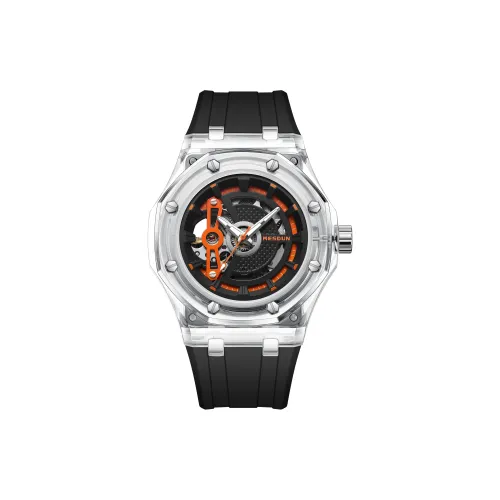 MESDUN Автоматический Механический Механизм Силиконовый Ремешок Часы Унисекс Черный Циферблат