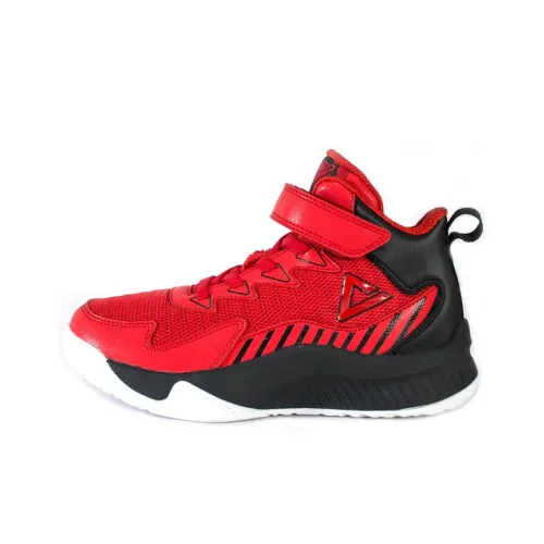 PEAK Slip-resistant Abrasion-resistant High Top Kids Lifestyle Shoes Red PEAK Противоскользящие Устойчивые к истиранию Высокие детские повседневные кроссовки Красный