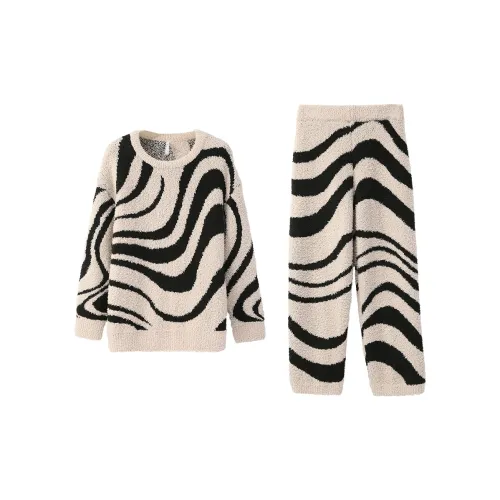 Aannsfam Pajama Комплект Женский Абрикосовый Серый