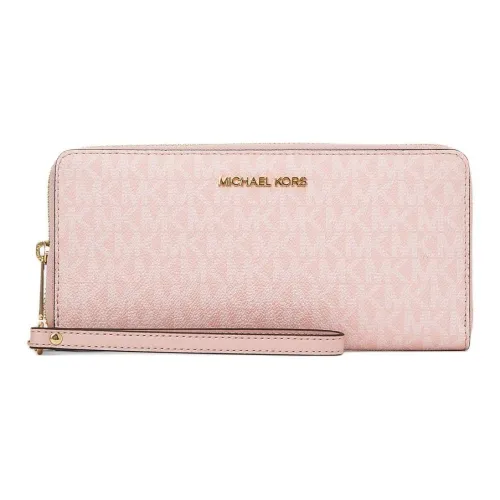 MICHAEL KORS Jet Set Travel Покрытый холст Кошелек Большой Женский Розовый