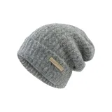 Кожаная этикетка - светло-серый