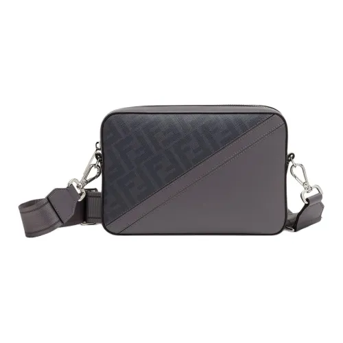 FENDI Телячья кожа Camera Сумка Сумка через плечо Мужская Серый