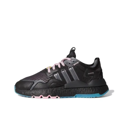Ninja x adidas originals Nite Jogger J Дышащая Спортивная Повседневная Обувь Черный Розовый Синий Подростки