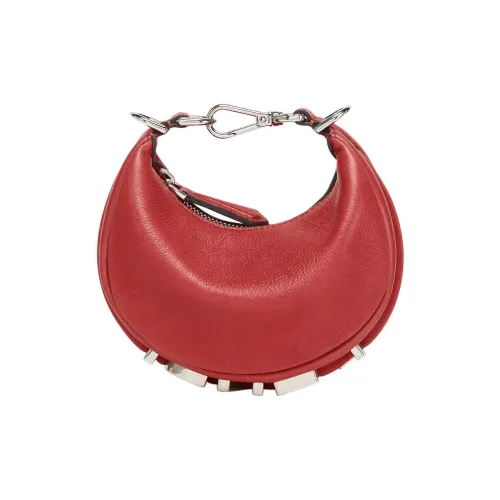 FENDI Телячья кожа Одно плечо Через плечо Запястье Сумка Мини Женские Красный