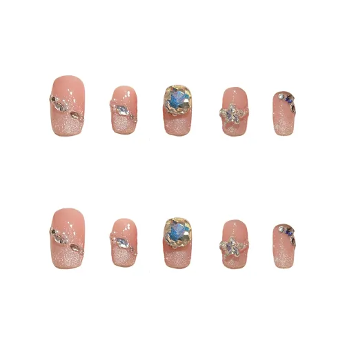 XIAMEIYU Фиолетовый Синий Трава Серебряный Millennium Collection False Nail Квадратный Сияние 17 мм