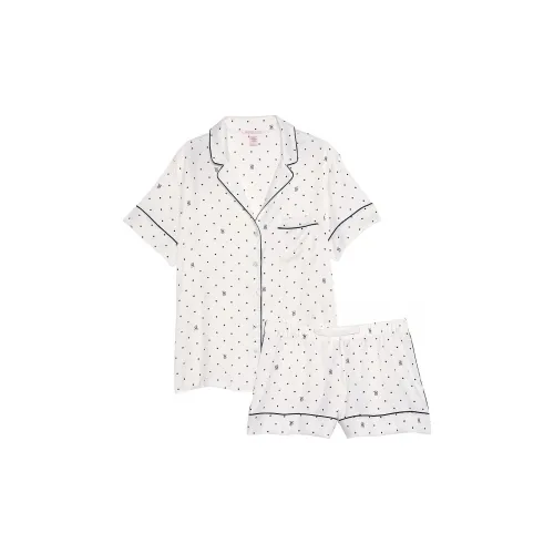 Victoria's Secret Сатин Короткий Комплект Пижам Кокосовый Белый Комплект Пижам Женские Кокосовый Белый