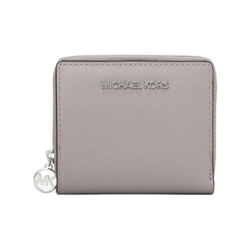 MICHAEL KORS Jet Set Travel Покрытый холст Кошелек Средний Женский Жемчужно-серый