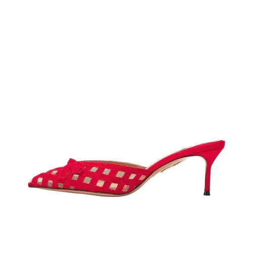AQUAZZURA Домашние тапочки 6,5 см Женские Красные