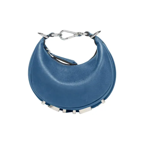 FENDI Телячья кожа Одно плечо Через плечо Запястье Сумка Женская Синяя