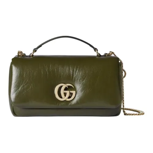 GUCCI С наполнителем кожа сумка через плечо маленькая женская оливково-зеленый