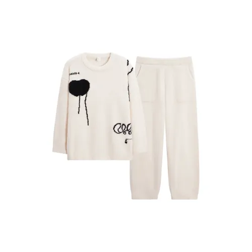 Sha Qian Пижамный комплект Женские Белые