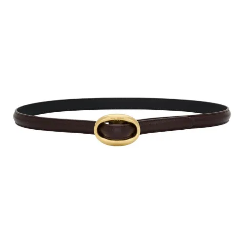 SAINT LAURENT Ремни из коровьей кожи унисекс темный цвет Vinegar каштановый ширина 1,5 см