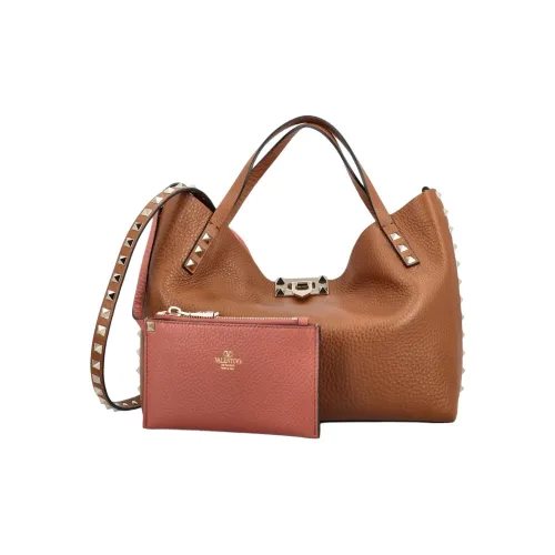 Valentino Rockstud Сумка через плечо из телячьей кожи маленькая сумка женская коричневая