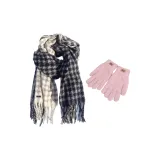 Шарф + Розовые термические перчатки