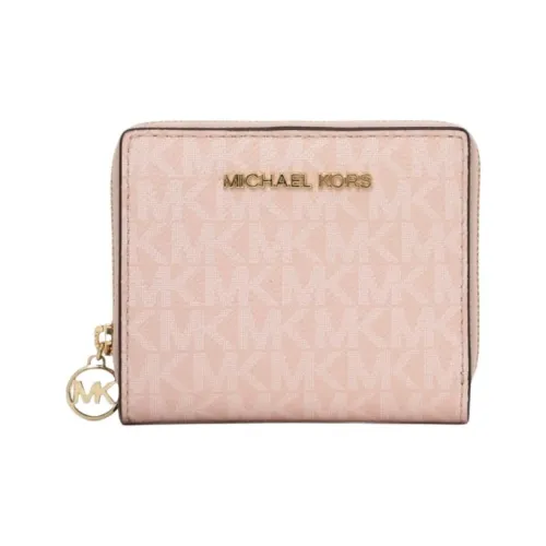 MICHAEL KORS Jet Set Travel Покрытый холст Кошелек Средний Женский Розовый