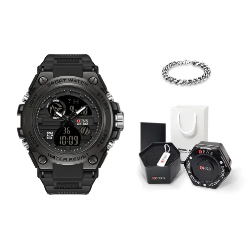 OFNS European Vanity Time Мода Многофункциональные Двойной Экран Наручные часы Хронограф Будильник