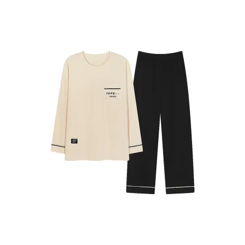 Montagut Pajama Комплект Осенний Зимний Мужской Двухкомпонентный Комплект Экрю