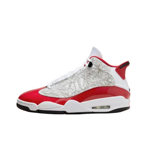 Джордан Dub Zero Нижняя юбка Устойчивая к истиранию MID Топ Винтажные баскетбольные кроссовки Унисекс Белый Красный